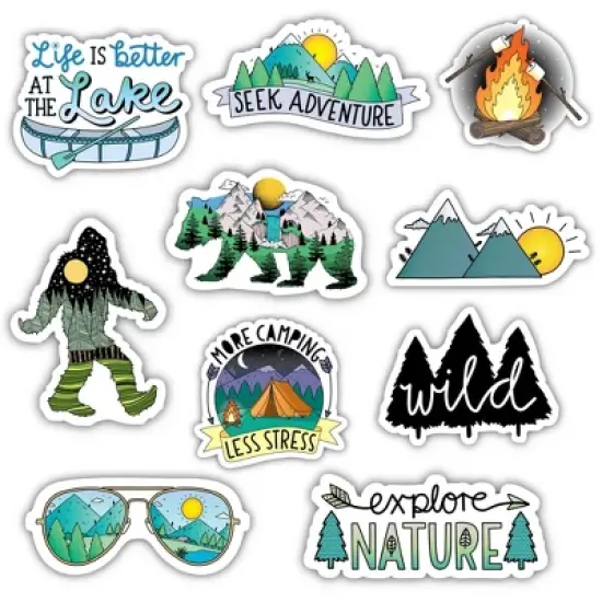 Big Moods Nature and Outdoors Sticker Pack 10pc image {3}