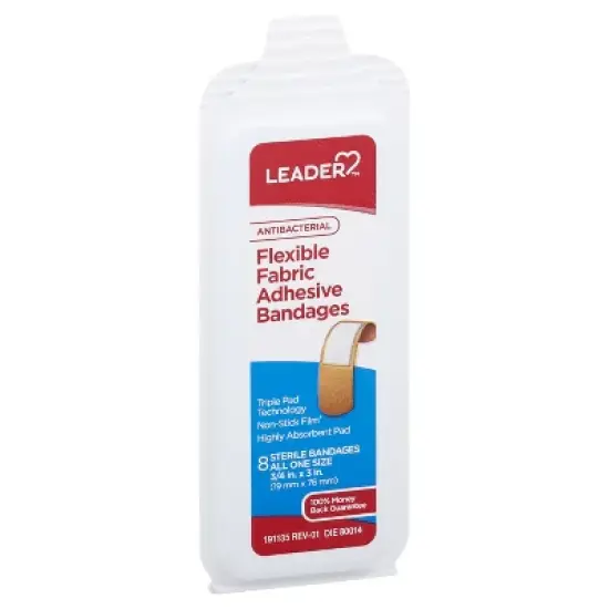 Leader All One Size Antibacterial Flexible Bandage 8 ct image {1}