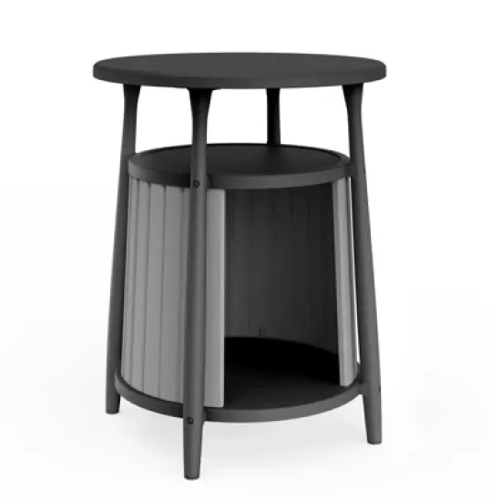 Dolonm Hidden Cat House End Table - 2-Tier Round Coffee Table Semi Enclosed Cat house Home Style Cat House Multifunctional image {7}