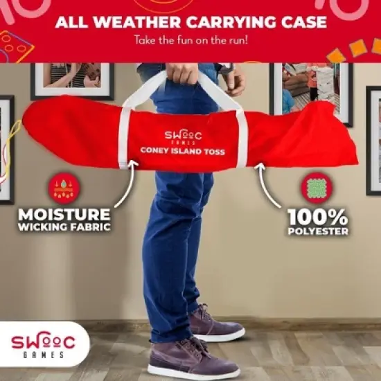 SWOOC Games - Coney Island Toss - Arcade Style Cornhole Board Set w/Carrying Case & 15+ Games - Corn Hole Games for Adults - Kids Bean Bag Toss Game image {4}