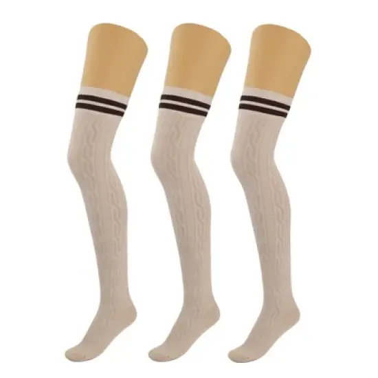 3 Pairs Over-the-Knee Thigh-High Socks for Women &ndash; Warm Boot Stockings, Soft & Stretchy Knit, US Size 5-10 image {4}