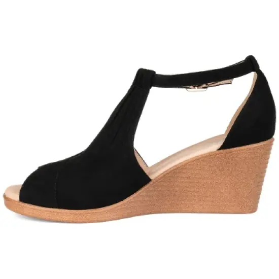 Journee Collection Womens Kedzie Tru Comfort Foam Buckle Open Toe Wedge image {1}