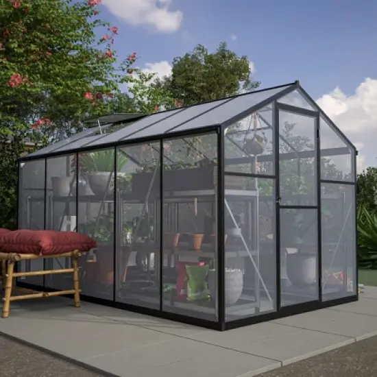 CAVINAS 6x8 ft Polycarbonate Greenhouse with Raised Base and Anchor Aluminum Heavy Duty Walk-in Greenhouses for Backyard image {5}