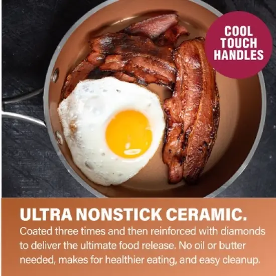 Gotham Steel Hammered 10 Piece Nonstick Cookware Set image {3}