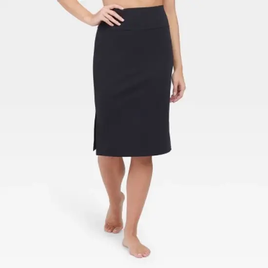 Assets by Spanx Women's Ponte Side Slit Skirt image {1}