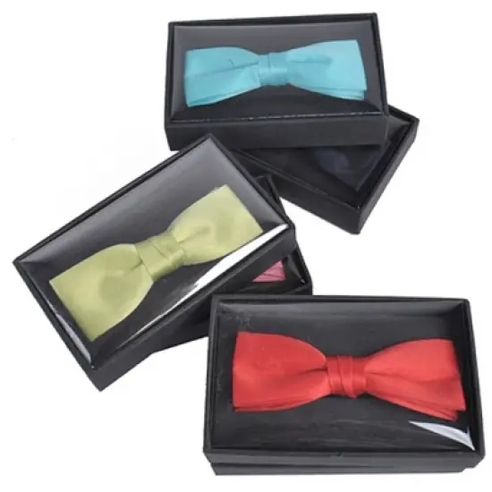 Young Boy's Pre-tied Clip On Bow Tie - Formal Tuxedo Solid Color image {2}