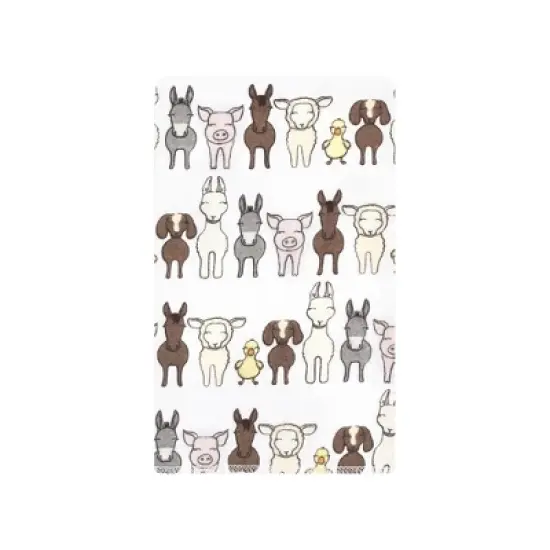 Hudson Baby Cotton Flannel Burp Cloths, Farm Friends Grey 10-Pack, One Size image {2}