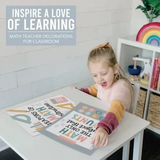 Hadley Designs Boho Math Bulletin Board Classroom Decor Posters, Set of 6 image {5}