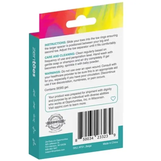 ZenToes Silicone Toe Separators for Correct Toe Alignment - 1 Pair image {1}