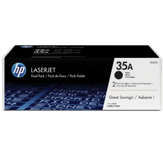 HP 35A 2-pack Black Original LaserJet Toner Cartridges, ~1,500 pages, CB435D image {6}