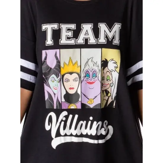 Disney Villains Womens' Ursula Maleficent Nightgown Pajama Shirt Dress Black image {2}