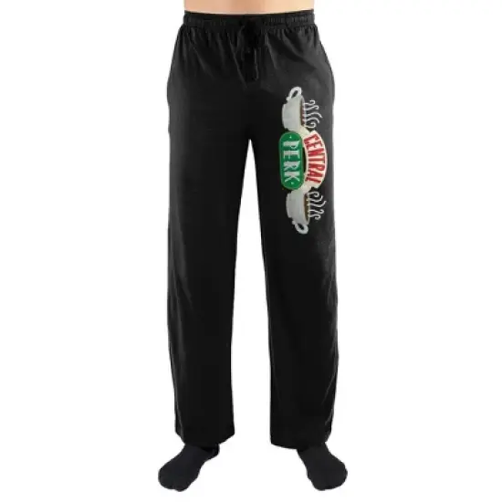 Friends Sitcom Central Perk Mens Black Sleep Pajama Pants image {4}