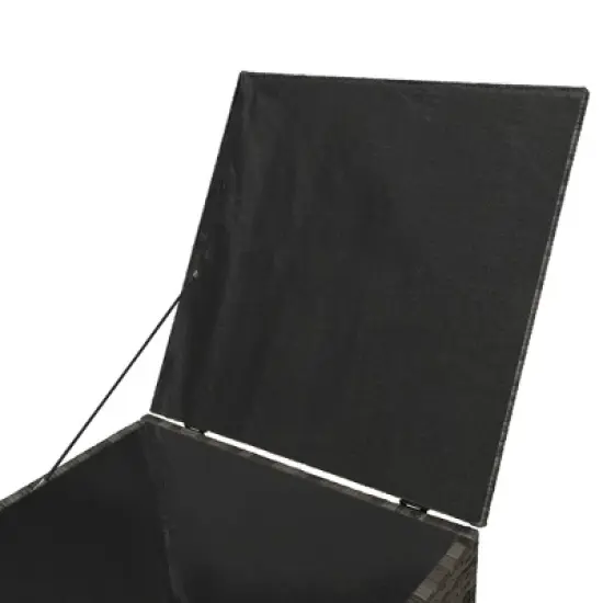 4pc Wicker Patio Conversation Set with Cushions - Gray/Beige - GODEER image {14}