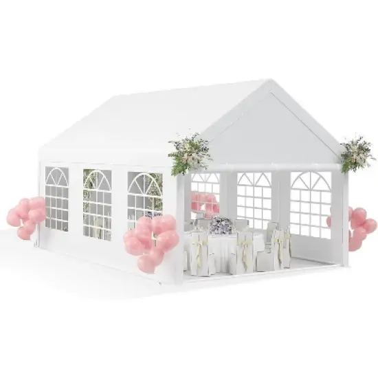 Party Tent Heavy Duty, Large Wedding Tent Event Shelter with Removable Sidewalls, Outdoor Steel Carport, Commercial Tents for Birthday Party image {8}