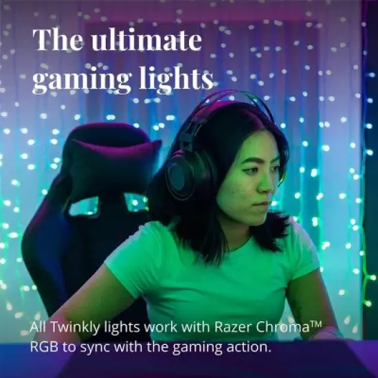 Twinkly Curtain App-Controlled LED Christmas Lights with 210 RGB+W (16 Million Colors + Warm White) LEDs. 5 by 7 feet. Clear Wire image {8}