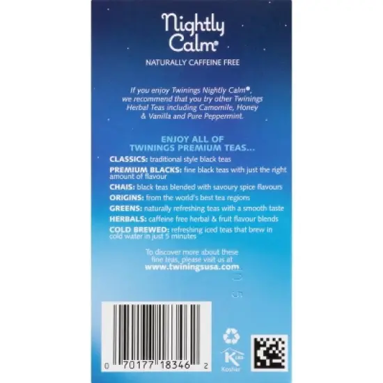 Twinings Nightly Calm Herbal Tea - Case of 6 - 20 Bags image {2}