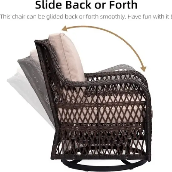 GustoWave 3-Piece Outdoor Wicker Patio Bistro Set  for Backyard, Porch, Deck, Balcony, Garden image {4}