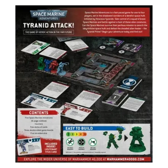 Space Marine Adventures Tyranid Attack Game: Strategy Board with Cards & Dice, 1-4 Players, 30-45 Min Play image {1}