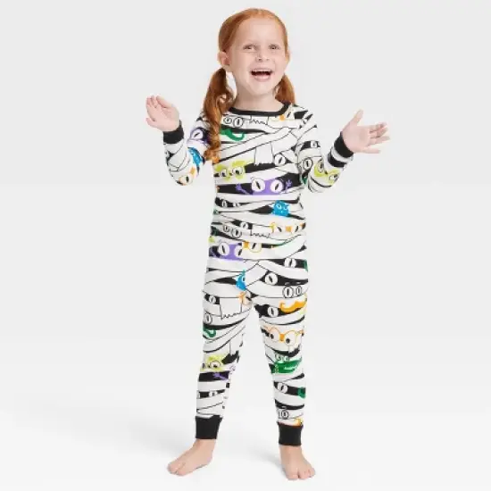 Toddler Glow-In-The-Dark Mummy Halloween Matching Family Pajama Set - Hyde & EEK! Boutique&trade; White image {4}