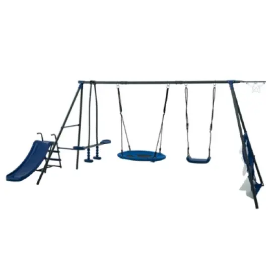 Yinvani Outdoor Playground 6-Piece Swingset With Net, For Age 3+ image {7}