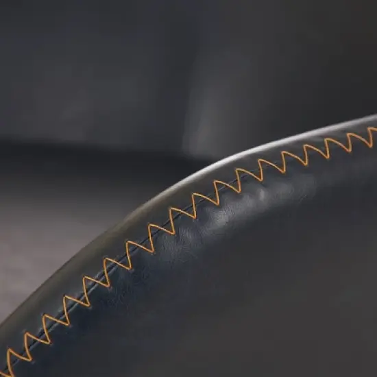 Set of 2 Mid Century Modern Vintage Leatherette Dining Armchair Navy Blue - Glitzhome image {4}