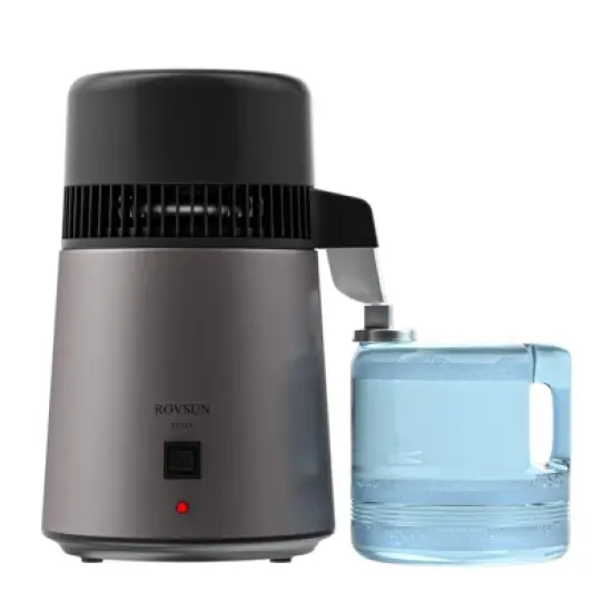 ROVSUN 1.1 Gallon or 4L Stainless Steel Water Distiller, Flame Retardant Material, BPA Free Container & Stainless Steel Interior, Gray, 750W image {8}