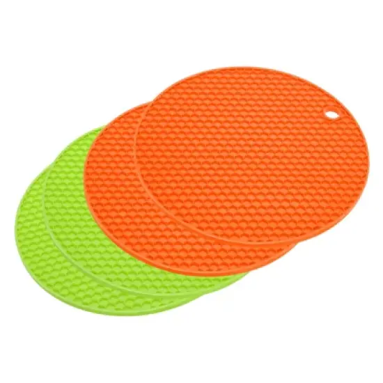 Unique Bargains Silicone Pot Holder Teapot Coaster Trivet Mat 4 Pcs image {16}