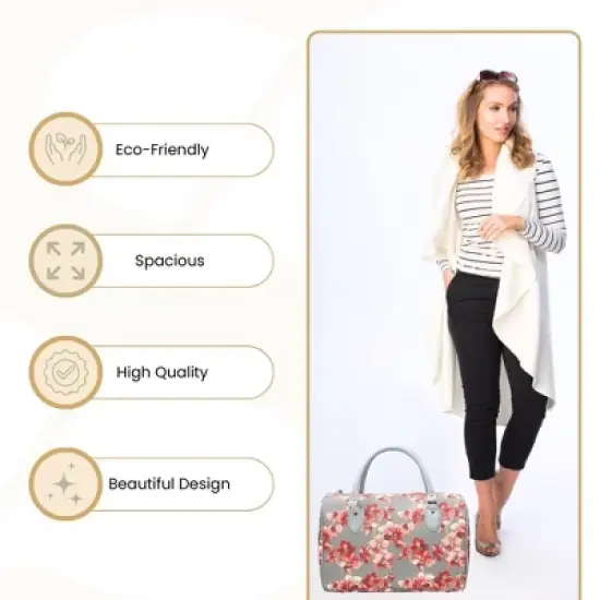 Signare USA Orchid Grey and Pink Travel Bag image {4}