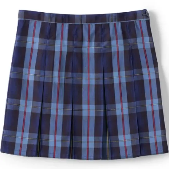 Lands' End School Uniform Girls Plaid Box Pleat Skirt Top of the Knee image {7}
