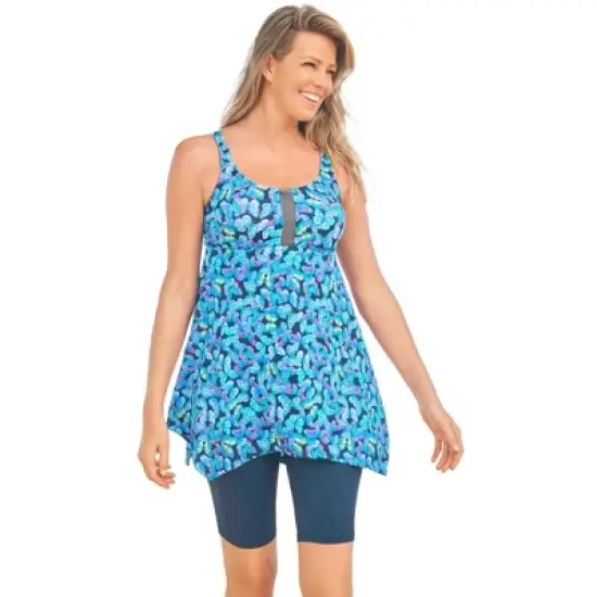 Swim 365 Women&rsquo;s Plus Size Longer-Length Tankini Top image {13}