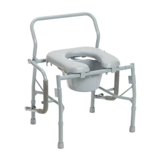 Drive Medical Steel Drop Arm Bedside Commode with Padded Seat and Arms image {2}