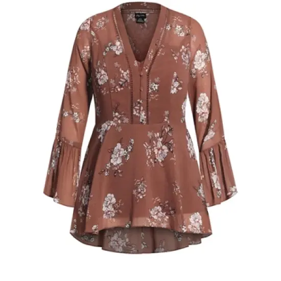 Women's Plus Size Quinn Top  - Imperial Floral | CITY CHIC image {2}