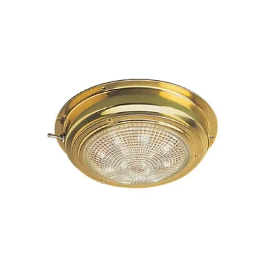Seadog Brass LED Dome Light - 4" Lens - Model 4001981 - Boat Equipment and Parts. image {1}