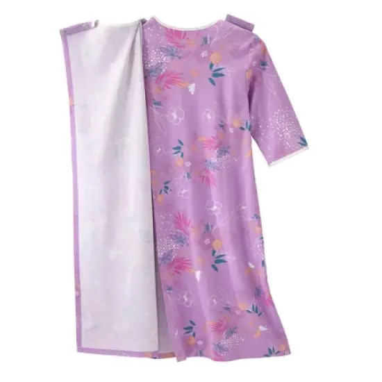 Silverts Adaptive Shoulder Snap Nightgown, Floral image {2}