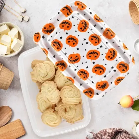 Cook With Color 6pc Halloween Rectangular Food Storage Container Set image {1}