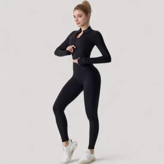 Anna-Kaci Active Women's High Waist Compression Leggings with Seamless Fit and Sculpting Stretch Fabric image {3}