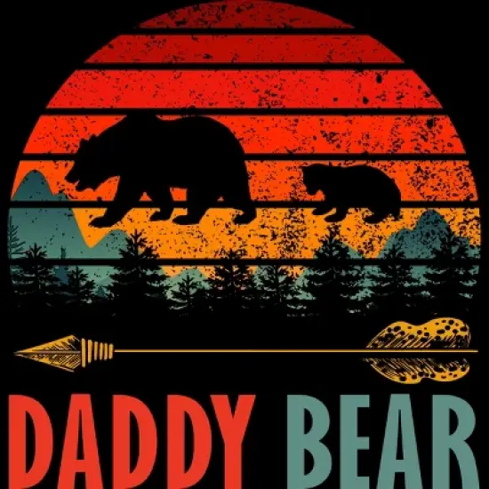 Men's Design By Humans Retro Forest Sunrise Daddy Bear By ZeusSE Tank Top image {1}