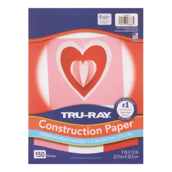 Tru-Ray&reg; Construction Paper, Heavyweight, Valentine Assortment, 9" x 12", 150 Sheets image {9}