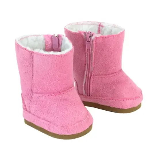 Sophia's 2-Pair, Winter Boots for 18" Dolls, Pink/Gray image {1}