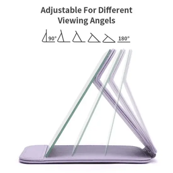 Mber Portable Travel Mirror for Makeup, Travel Makeup Mirror, Foldable Cosmetic Mirror, Adjustable Angle, 8.07"x6.1", Purple image {2}