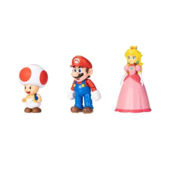 Nintendo Super Mario Toad, Mario, and Peach Action Figure Set - 3pk image {4}