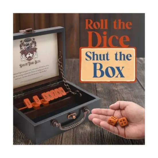 Front Porch Classics Circa Shut the Box Board Game: Math Focus, 20-60 Min Play, Includes Dice & Instructions image {5}