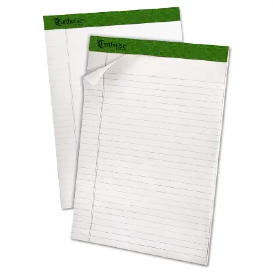 Ampad Earthwise Recycled Writing Pad 8 1/2 x 11 3/4 White 40 Sheets 4/Pack 40102 image {2}