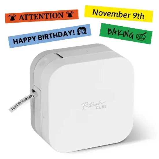 Brother P-Touch PT-P300BT CUBE Connected Label Maker: Bluetooth Mobile Printer, Smartphone App Control, iOS & Android Compatible image {6}