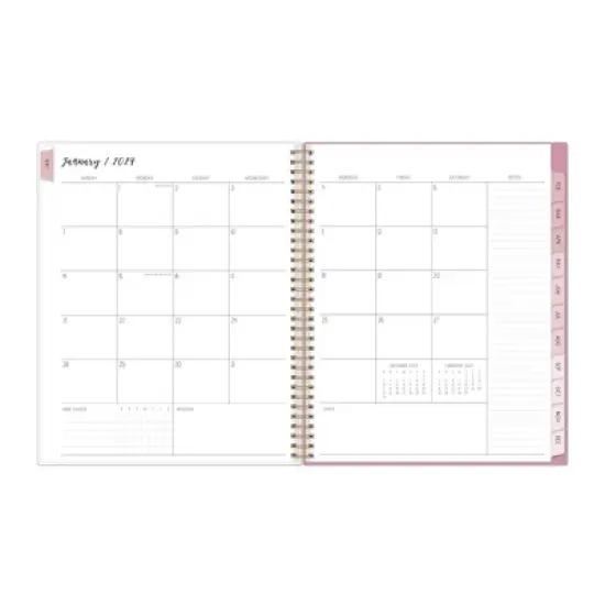 Ivory Paper Co 2024 Planner 11"x8.5" Weekly/Monthly Wirebound Celine Rose Pink image {5}