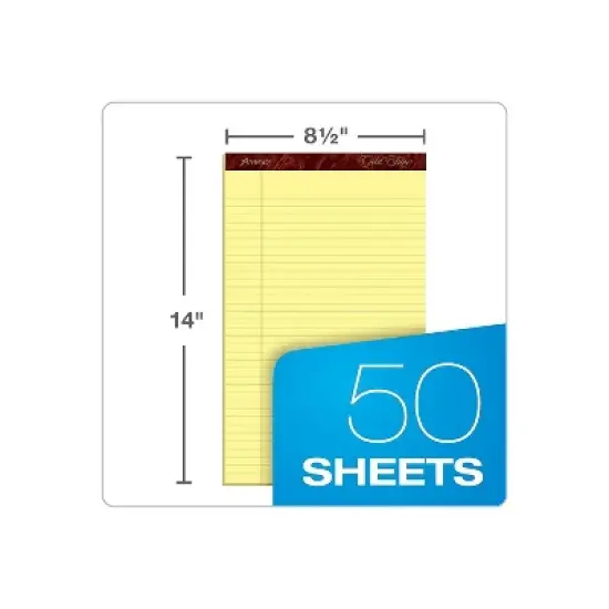 Ampad Gold Fibre Pads 8 1/2 x 14 Canary 50 Sheets Dozen 20030 image {2}
