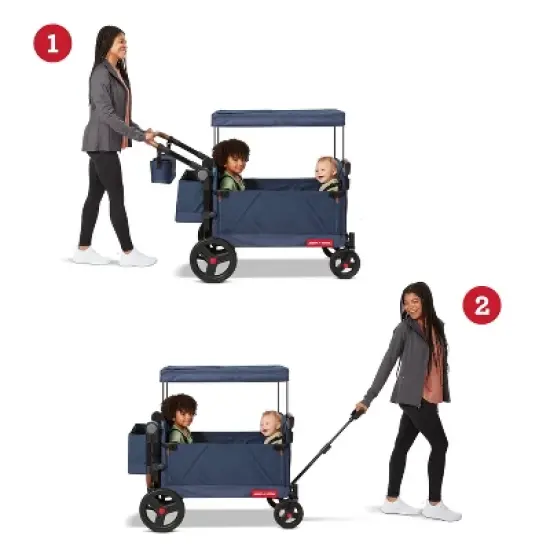 Radio Flyer Atlas Kid and Cargo Stroller Wagon - Blue image {5}