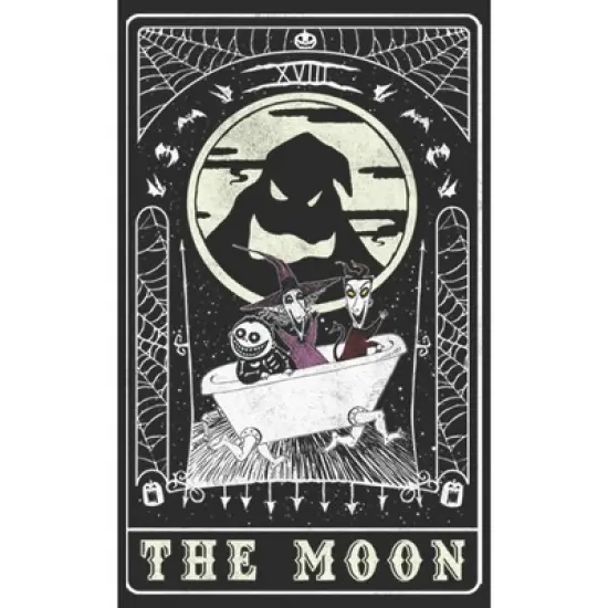 Women's The Nightmare Before Christmas Halloween Oogie Boogie and his Boys Moon Tarot Card T-Shirt image {1}