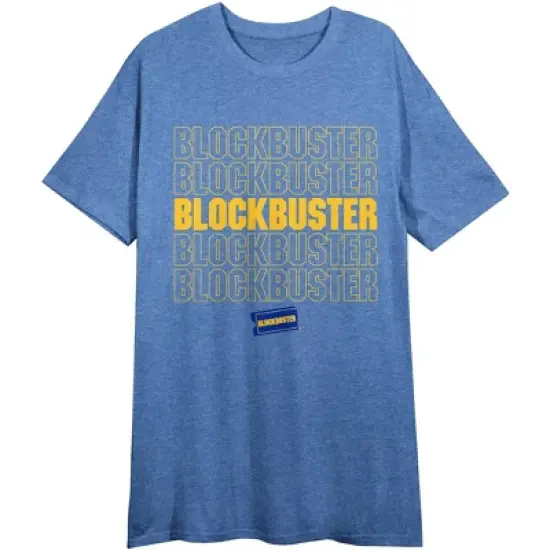 Blockbuster Title and Logo Women's Royal Blue Heather Graphic Tee image {3}