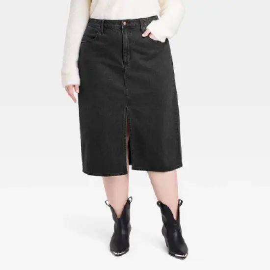 Women's High-Rise Denim Midi Skirt - Universal Thread&trade; image {3}